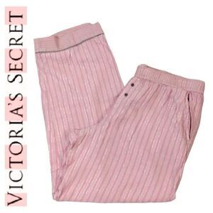 Victoria's Secret 2016 Pink Metallic Striped Pajama Pants Large